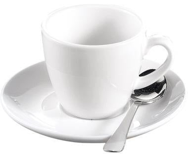 Esmeyer Espressotasse BISTRO 100 ml mit Untertasse, Porzellan weiß, 6er-Pack