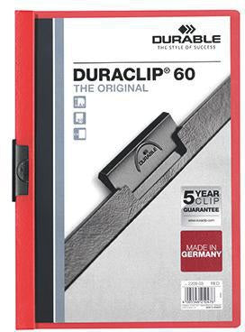 DURABLE Klemmmappe DURACLIP 60 DIN A4 Hartfolie weiß – für 60 Blatt