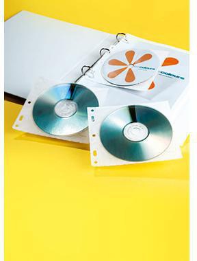 DURABLE CD/DVD Hülle COVER FILE 523919 – Transparente Schutzhülle mit Universallochung