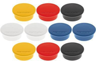 magnetoplan Magnet Discofix Color 40 mm gelb – 10 Stück, 2,2 kg Tragkraft