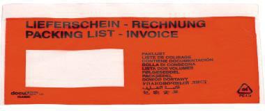 NEUTRALWARE Dokumententasche Lieferschein-Rechnung DIN C6, selbstklebend, rot, 250 St./Pack.