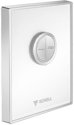 SCHELL WC-Betätigungsplatte AMBITION ECO Echtglas Schwarz mit Chrom-Rahmen