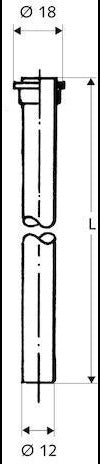 SCHELL Kupferrohr Lötnippel 1/2 Zoll, d:12 mm, L:500 mm, chrom – 10 Stück