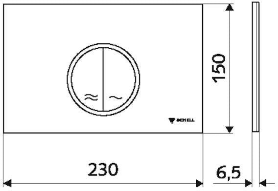 SCHELL WC-Betätigungsplatte CIRCUM Zweimengenspülung, chrom – Front- und Aufbaumontage
