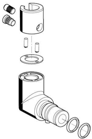 SCHELL Auslaufwinkel VITUS für AP-WT-Armatur – 90° Bogen, Messing verchromt, Ø 28 mm