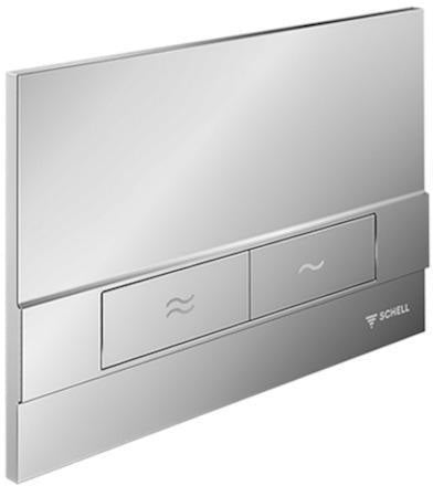 SCHELL WC-Betätigungsplatte BOARD Zweimengenspülung, chrom – Front- und Aufbaumontage