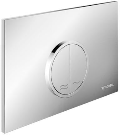 SCHELL WC-Betätigungsplatte CIRCUM Zweimengenspülung, chrom – Front- und Aufbaumontage