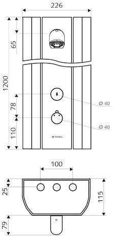 SCHELL Duschpaneel LINUS DP-SC-T Selbstschluss mit ThermoProtect und thermischer Desinfektion, Alu-eloxiert