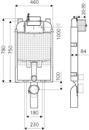 SCHELL WC-Modul MONTUS C-N 80 Unterputz-Spülkasten Nassbau mit Zweimengenspülung