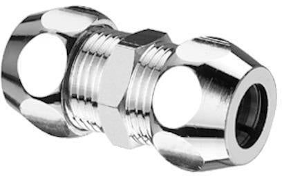 SCHELL Gerade-Doppel-Verschraubung 3/8 Zoll AG x 3/8 Zoll AG, d:8 mm, chrom – TrinkwV-konform
