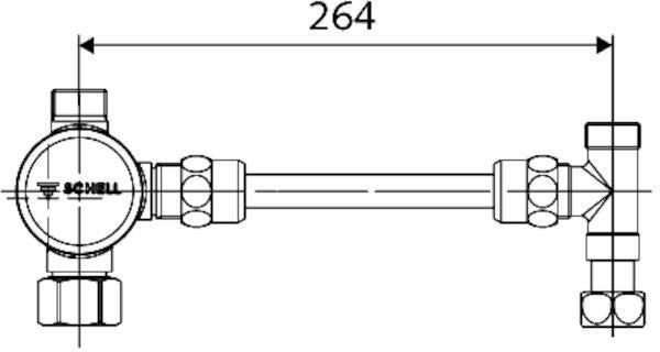 SCHELL Eckventil-Thermostat Set Verrohrungsset Starr Chrom – Verbrühungsschutz
