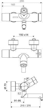 SCHELL VITUS VW-C-T Aufputz-Waschtisch-Armatur Thermostat mit CVD-Touch-Elektronik und SWS Bus-Extender, chrom