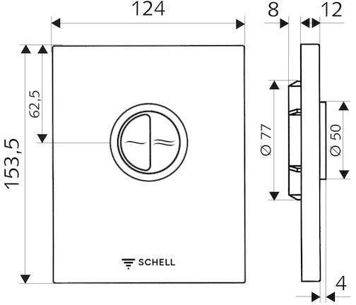 SCHELL WC-Betätigungsplatte EDITION ECO ND – Zweimengenspülung, Kunststoff verchromt