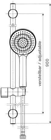 SCHELL Brausegarnitur 900 mm chrom mit 3-strahliger Handbrause und 1500 mm Flex-Schlauch