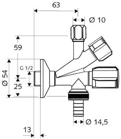 SCHELL Kombi-Eckventil Filter, RV, 1/2 Zoll, chrom – Schutz für hochwertige Armaturen