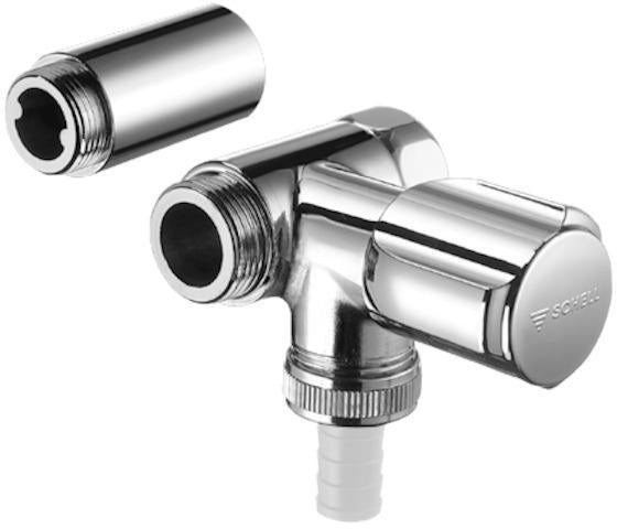 SCHELL NA-Ventil COMFORT – Nebenanschlussventil für Wandbatterien, 3/4 Zoll, verchromt