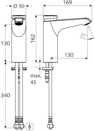 SCHELL XERIS SC HD-M Selbstschluss-Waschtischarmatur Mischwasser verchromt