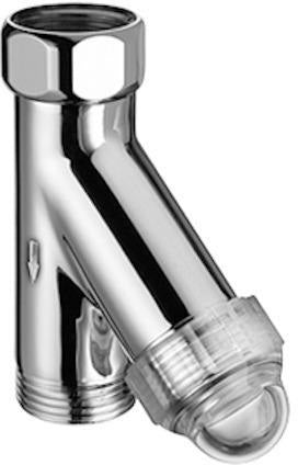 SCHELL Filter-Armatur für Geräteventile G 3/4 DN 20 Schrägfilter chrom