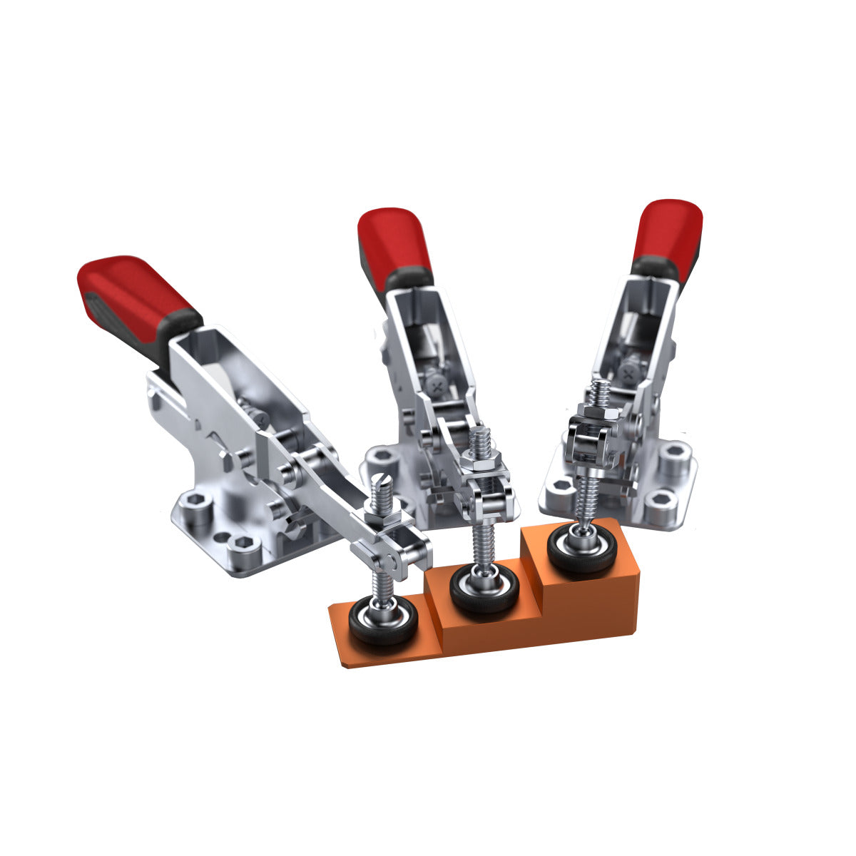 Schweisskraft Senkrechtspanner mit runder Adapterplatte, geschlossen Länge 244 mm, Spannbereich 0 - 40 mm - Art. 1528164