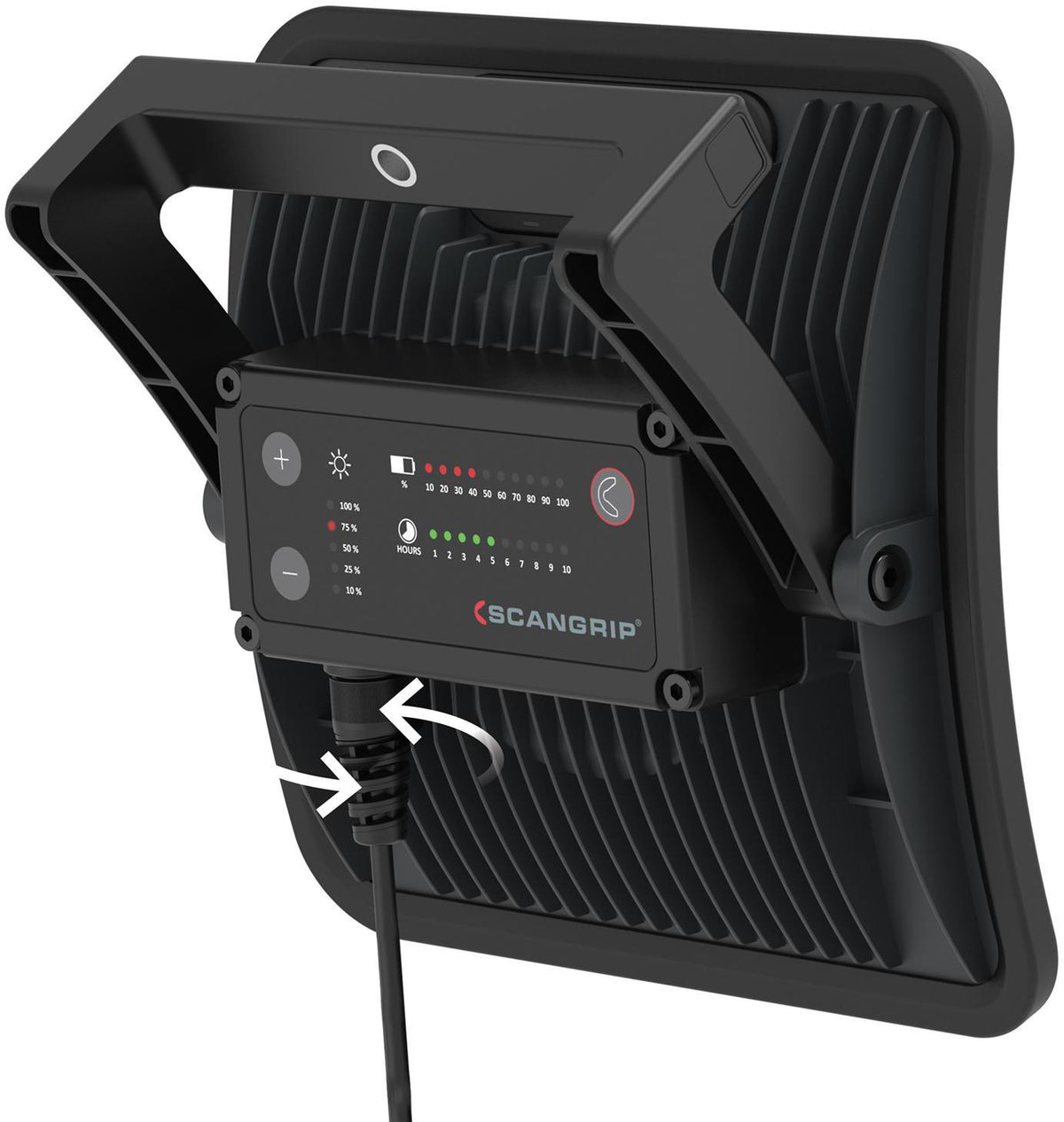 SCANGRIP LED-Strahler NOVA 4K C+R 29 W, 400-4000 lm, 5 m Kabel, Akku- und Kabelbetrieb
