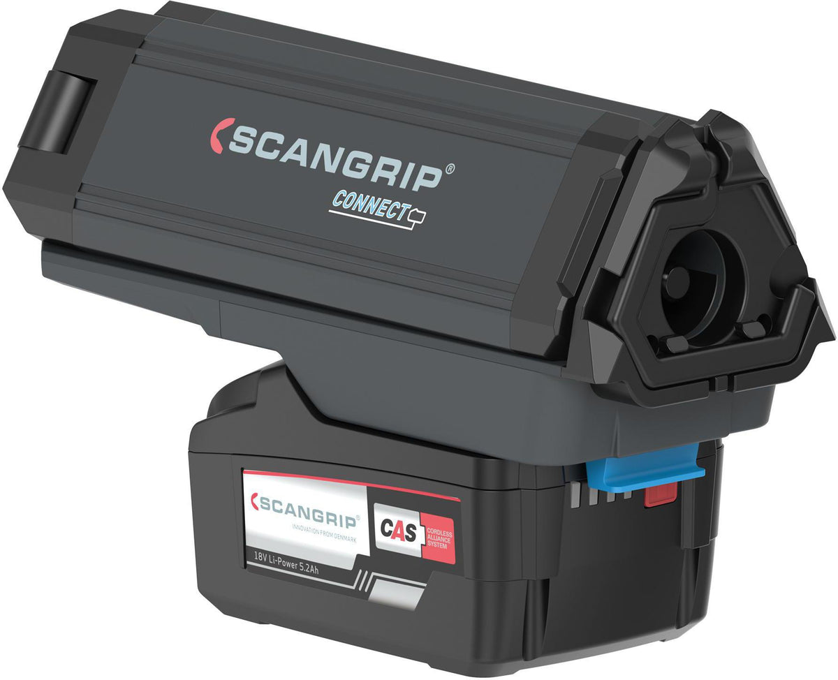 SCANGRIP DUO CONNECT LED-Strahler 108 W, 2500 lm, 18 V, IP30 – mit 2 flexiblen Leuchtenköpfen