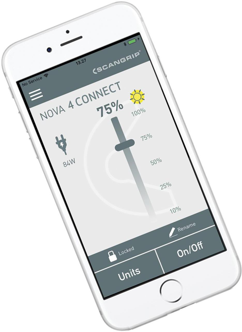SCANGRIP LED-Strahler NOVA 2 CONNECT 16 W 200-2000 lm IP30 – Dimmbar, Powerbank, COB-LED