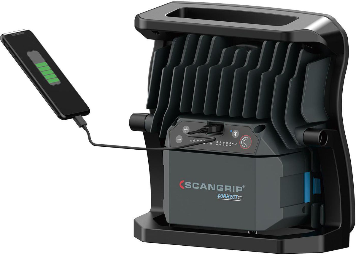 SCANGRIP LED-Strahler NOVA 2 CONNECT 16 W 200-2000 lm IP30 – Dimmbar, Powerbank, COB-LED