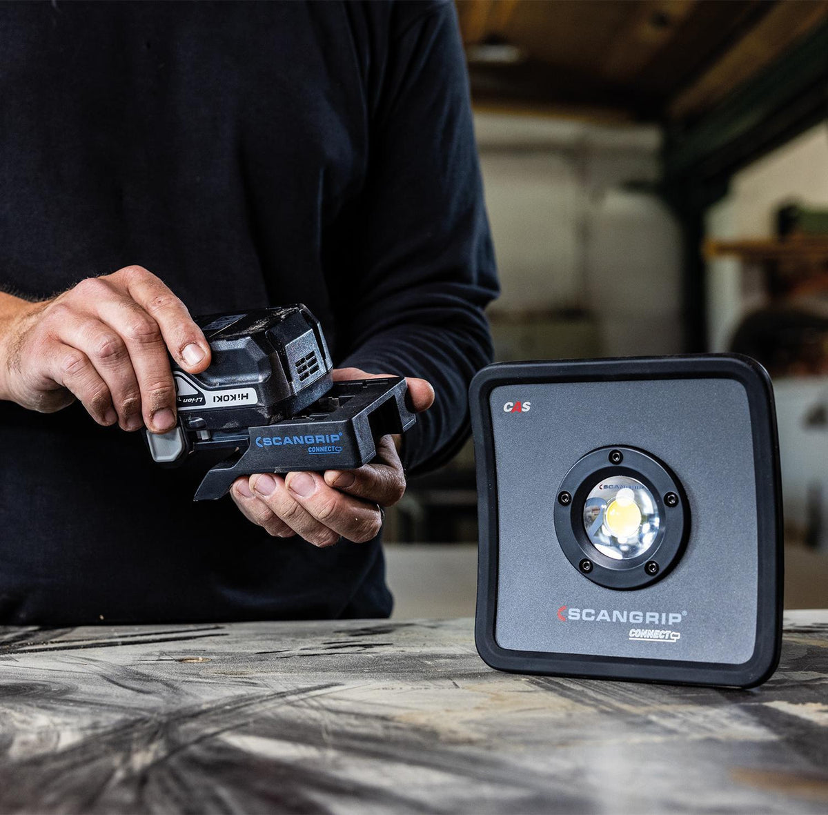SCANGRIP LED-Strahler NOVA 2 CONNECT 16 W 200-2000 lm IP30 – Dimmbar, Powerbank, COB-LED