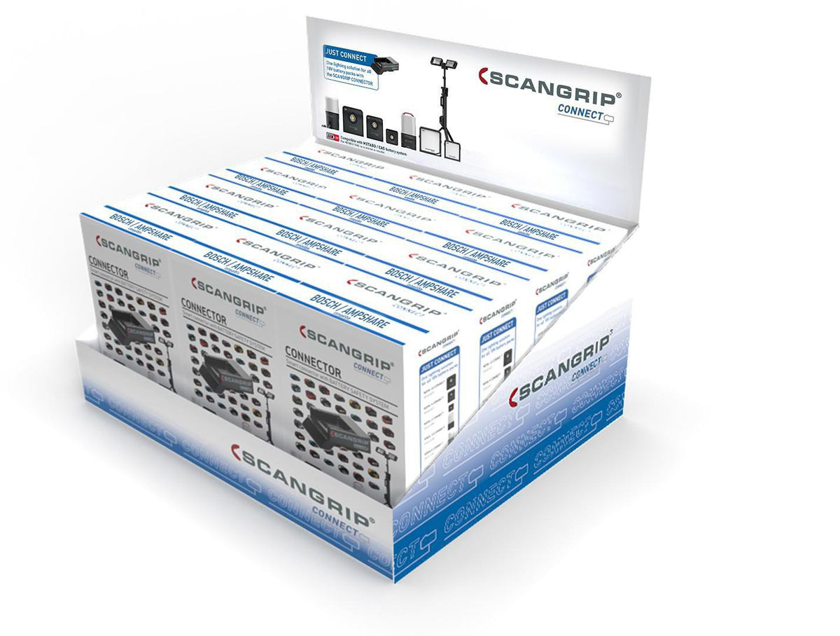SCANGRIP Akku-Adapter SMART CONNECTOR für Bosch/Ampshare – 18-V-Akkus an CONNECT-Leuchten