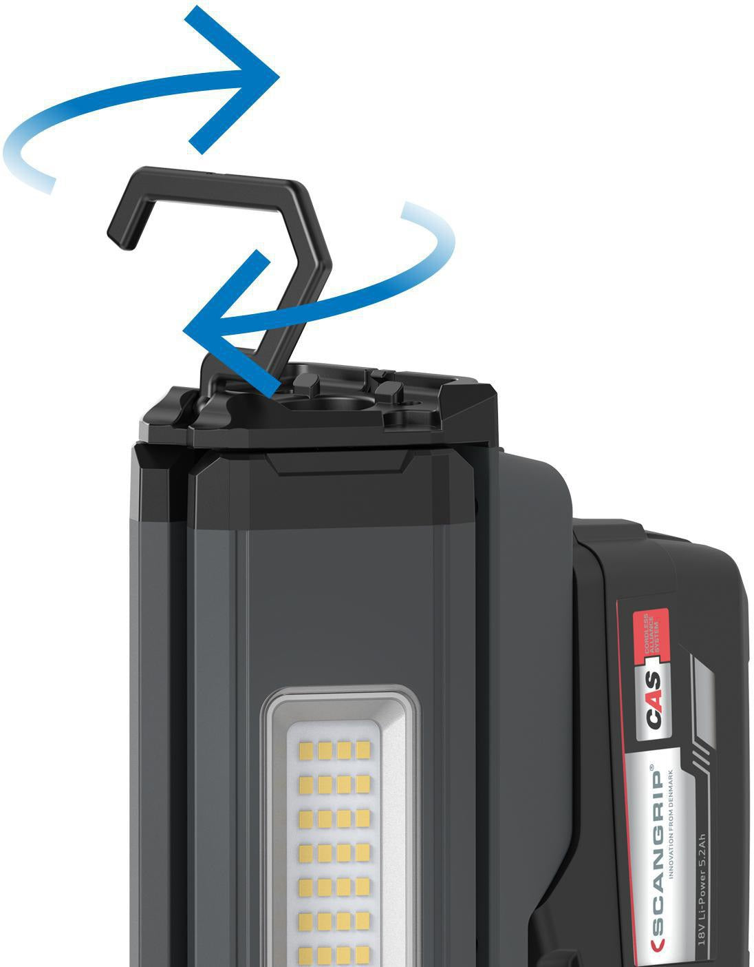 SCANGRIP DUO CONNECT LED-Strahler 108 W, 2500 lm, 18 V, IP30 – mit 2 flexiblen Leuchtenköpfen
