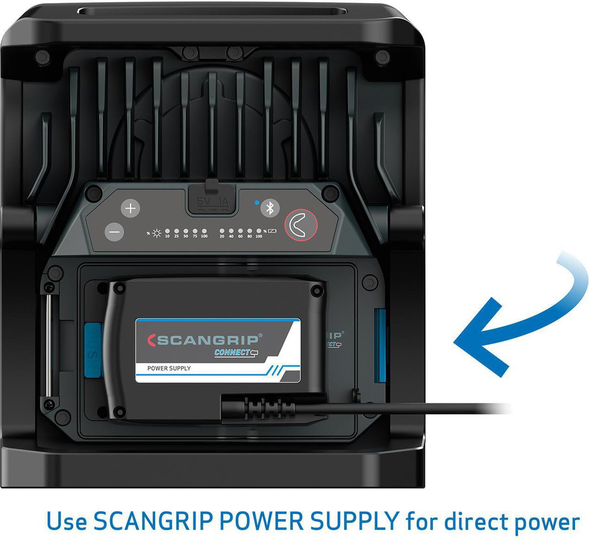 SCANGRIP LED-Strahler NOVA 2 CONNECT 16 W 200-2000 lm IP30 – Dimmbar, Powerbank, COB-LED