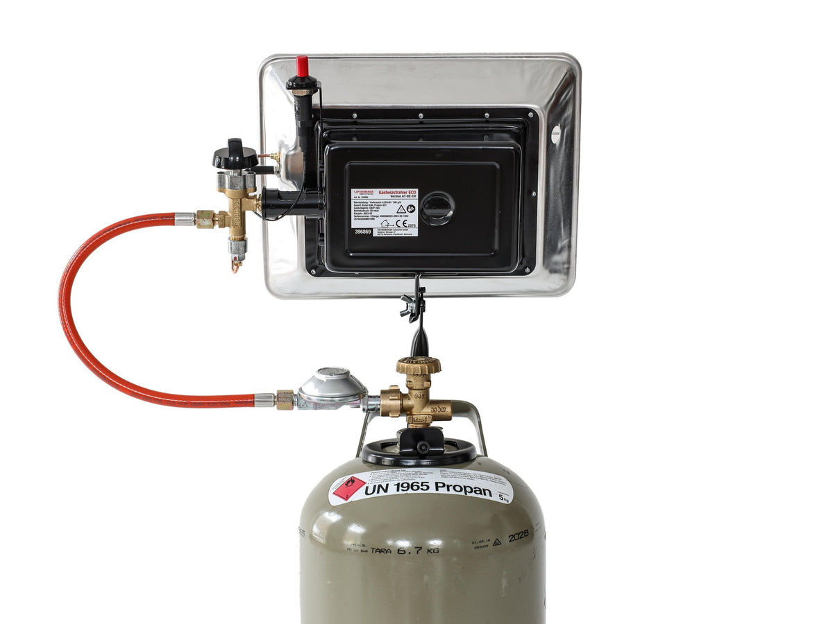 ROTHENBERGER INDUSTRIAL Gas-Heizstrahler 2,7-4,2 kW, 50 mbar, inkl. Regler & Schlauch