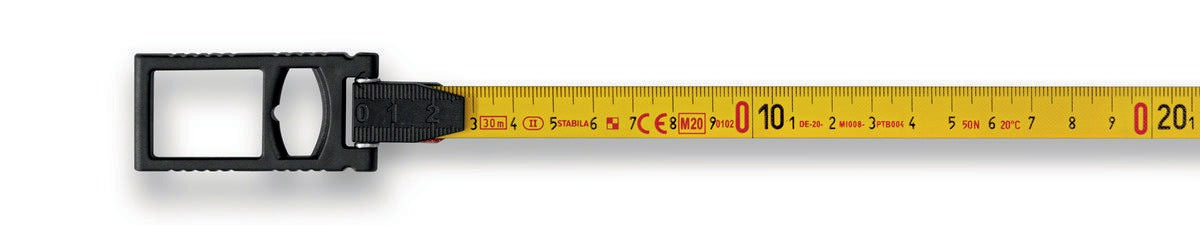 STABILA Rahmenbandmaß LBM 1000 STEEL – 100 m Stahlband, EG II, Y-Rahmen, Softgrip