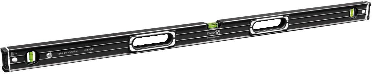 STABILA Wasserwaagenset 196-2 Dark Shadow 2-teilig, 61 cm + 122 cm, extrasteifes Aluminium-Profil