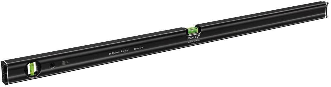 STABILA Wasserwaagenset 80 AS Dark Shadow 2-teilig – 60 cm & 100 cm, Alu-Rechteckprofil