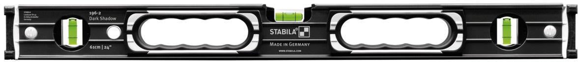 STABILA Wasserwaagenset 196-2 Dark Shadow 2-teilig, 61 cm + 122 cm, extrasteifes Aluminium-Profil