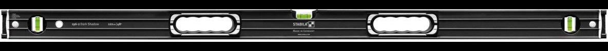 STABILA Wasserwaagenset 196-2 Dark Shadow 2-teilig, 61 cm + 122 cm, extrasteifes Aluminium-Profil