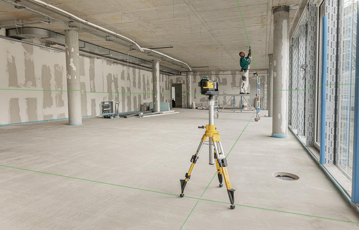 STABILA Multilinienlaser LAX 600 G – Grüne 3x360°-Linien, 40 m, IP65, Akku