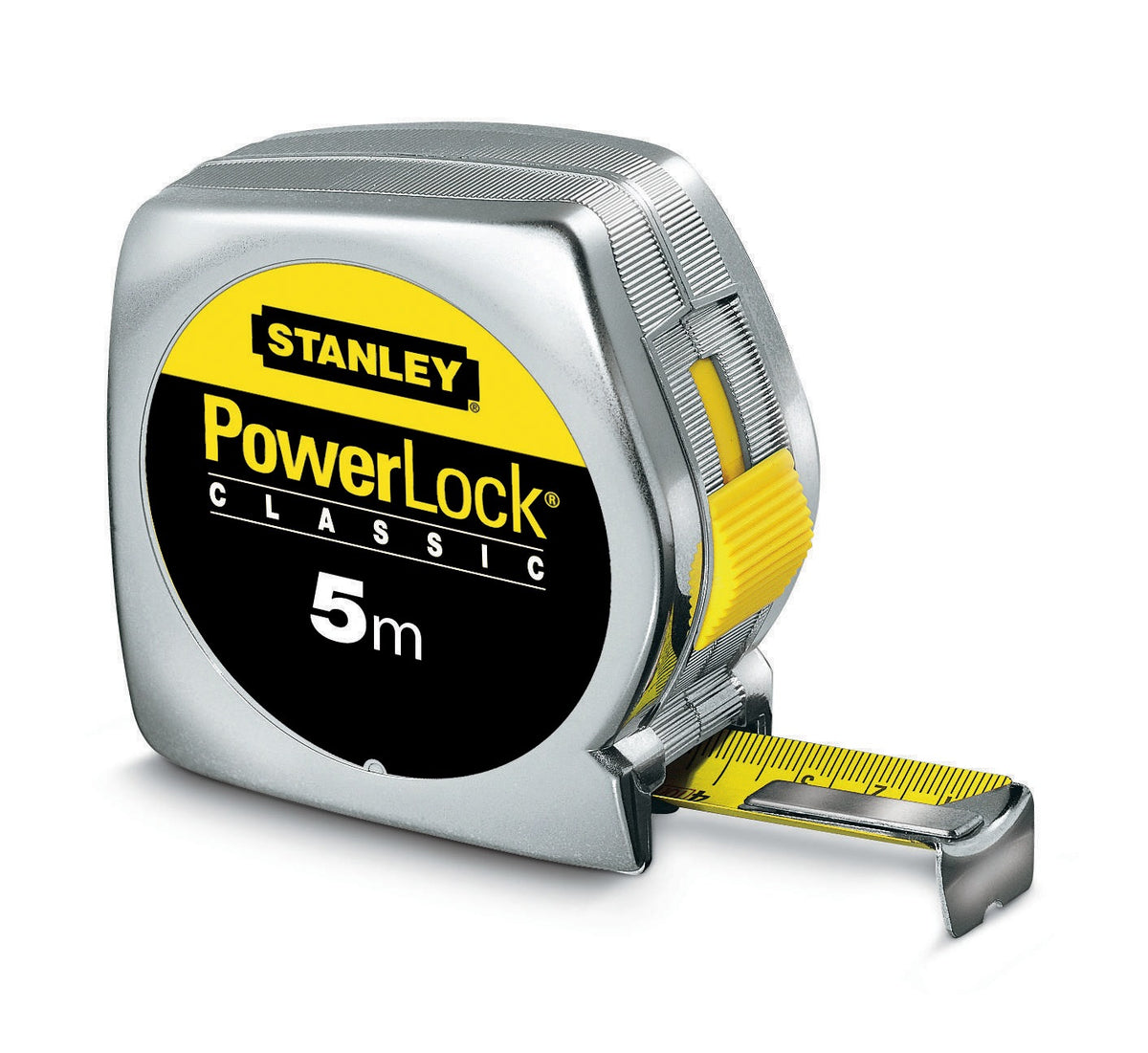 STANLEY PowerLock® Taschenrollbandmaß 5 m, 19 mm Band, mm/cm, Gürtelclip, EG II