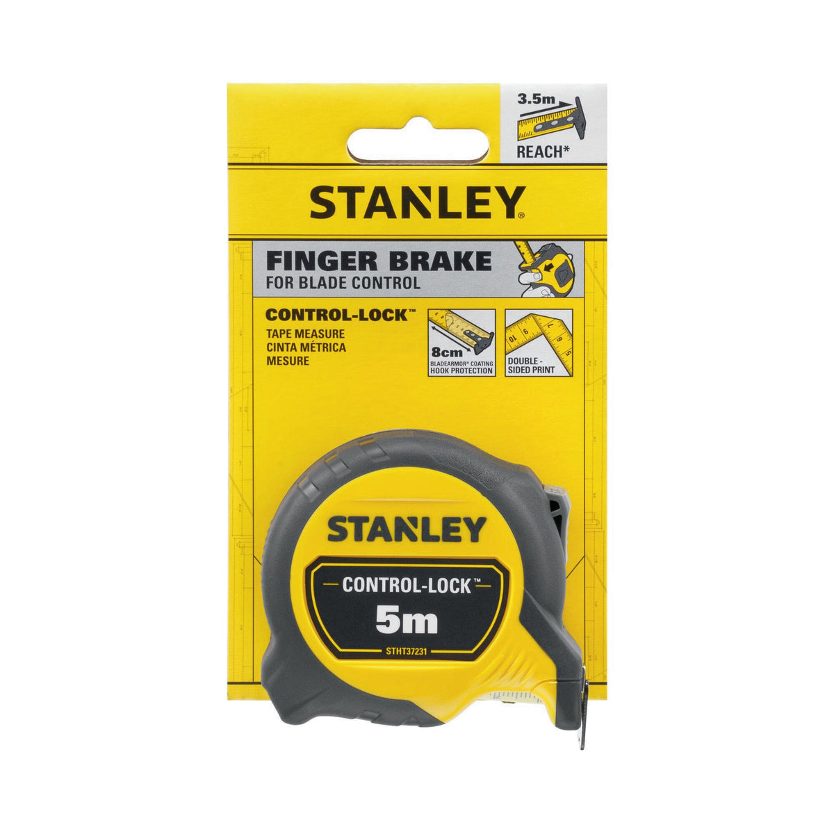 STANLEY Taschenrollbandmaß Compact Pro 10 m – EG II Genauigkeit, BladeArmor®-Beschichtung