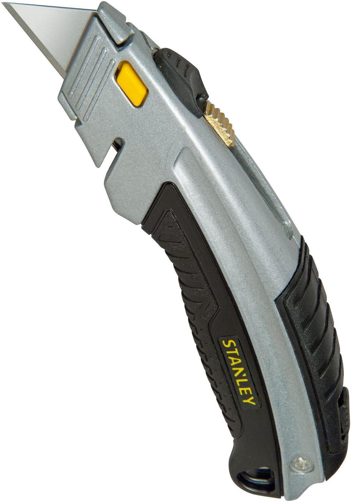 STANLEY Schnellwechselprofimesser 180 mm einziehbar mit Klingenmagazin und Schnurschneider