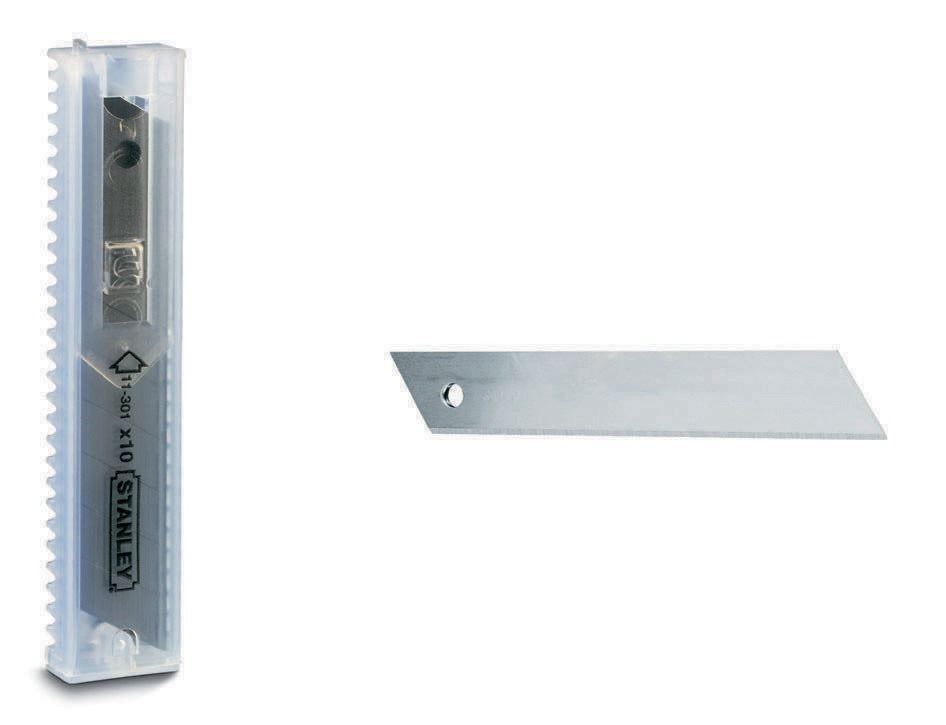 STANLEY Abbrechklinge 85 mm x 9 mm – 100 Stück in 10 Sicherheitsspendern, 12 Sollbruchstellen