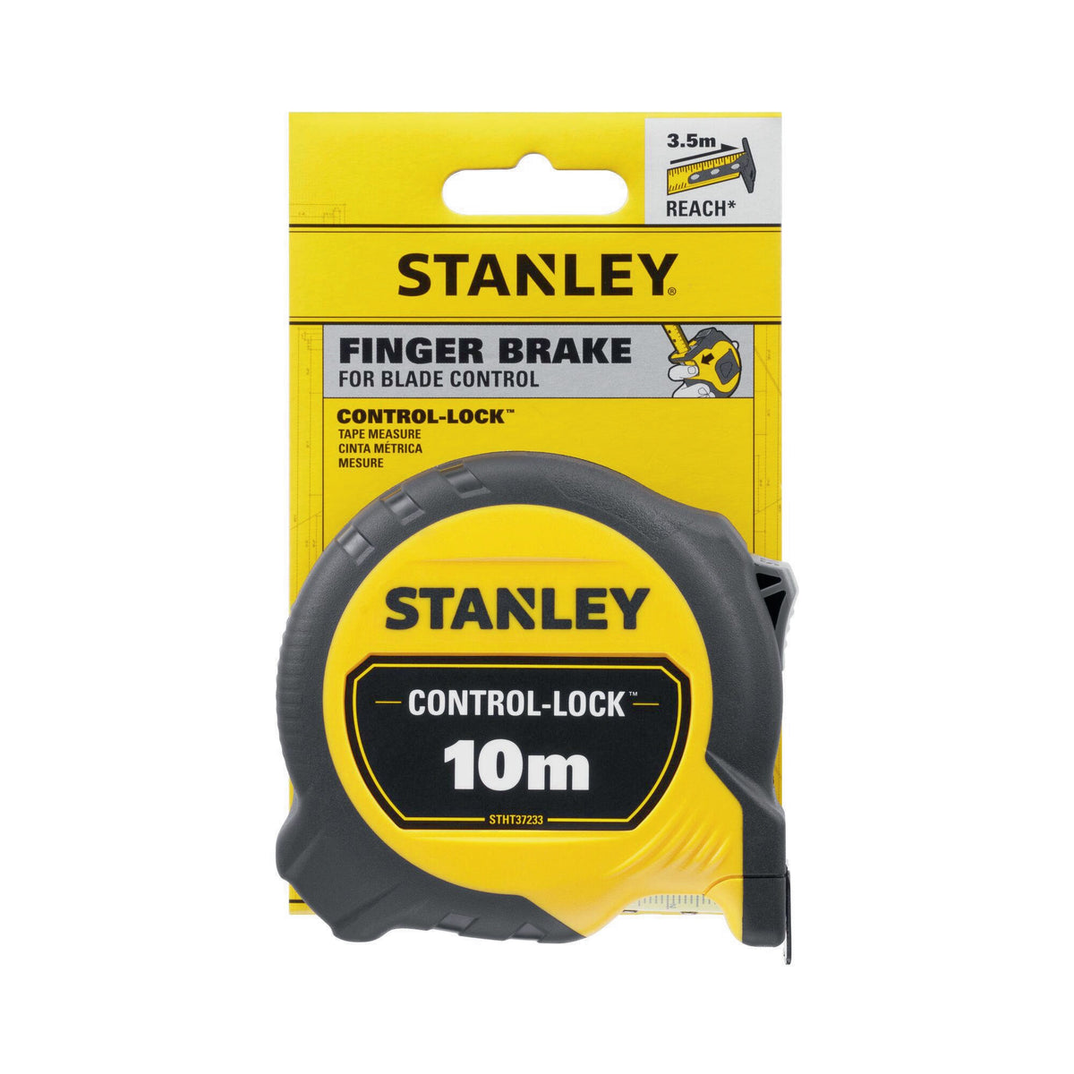 STANLEY Taschenrollbandmaß Compact Pro 10 m – EG II Genauigkeit, BladeArmor®-Beschichtung