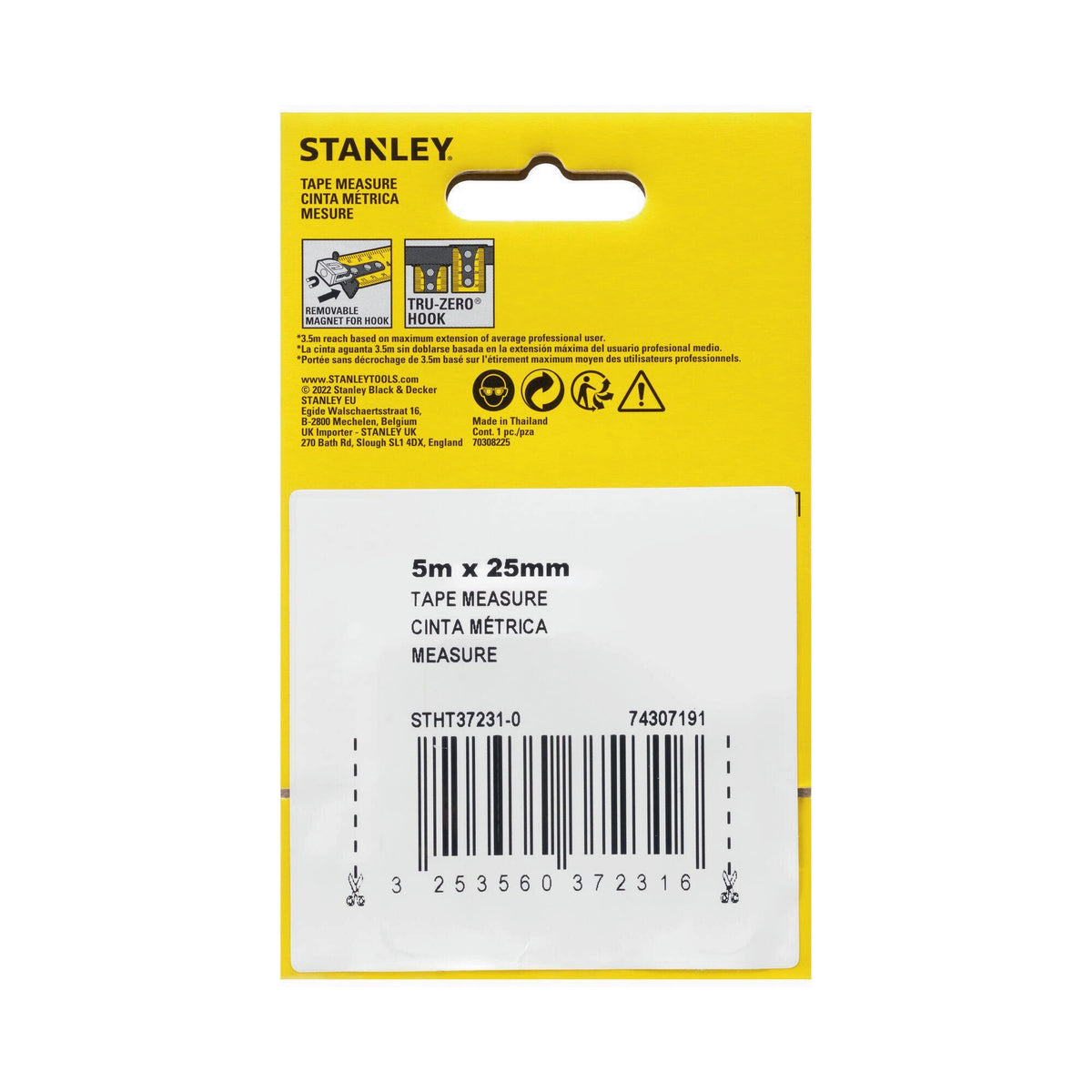 STANLEY Taschenrollbandmaß Compact Pro 10 m – EG II Genauigkeit, BladeArmor®-Beschichtung