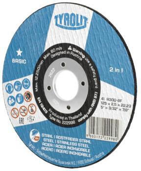 TYROLIT Trennscheibe BASIC 2in1 125 x 2,5 mm für Stahl und Edelstahl