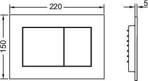 TECE TECEnow WC-Betätigungsplatte Weiß glänzend – Zweimengen-Technik, 220 x 150 mm