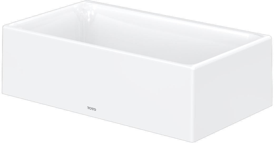 TOTO Aufsatzhandwaschbecken CS 400 mm eckig, mit Hahnloch, ohne Überlauf, weiss