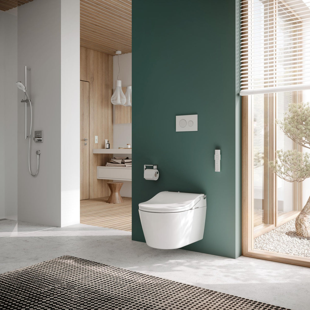 TOTO WASHLET RW Dusch-WC mit Fernbedienung und EWATER+ Reinigungssystem in Weiß/Silber