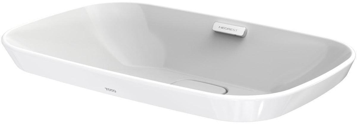TOTO NEOREST Aufsatzwaschtisch 600 mm weiß ohne Hahnloch mit Überlauf und CeFiONtect