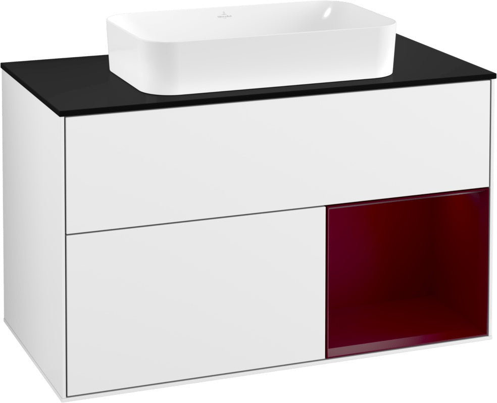 Villeroy & Boch Waschtischunterschrank Finion F252G 1000 mm Glossy White Lacquer mit LED-Beleuchtung